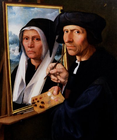 Jacob Cornelisz. van Oostsanen malt ein Porträt seiner Frau von Dirck Jacobsz